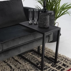 Bijzettafel Delfi 30 X 50 Cm-Geborstelde Eik/staal