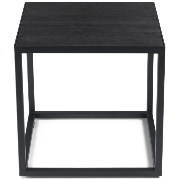 Bijzettafel Delfi 40 X 40 Cm-Geborstelde Eik/staal 2 Bijzettafel Delfi 40 X 40 Cm-Geborstelde Eik/staal - Afbeelding 2