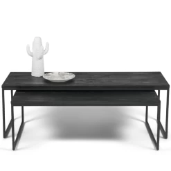 Set Van 2 Salontafels Delfi 119/100 X 40/35 X 40/55 Cm-Geborstelde Eik/staal -Collectie Woonkamermeubels Ontwerp zonder titel 2023 05 23T131136.817 2d9a