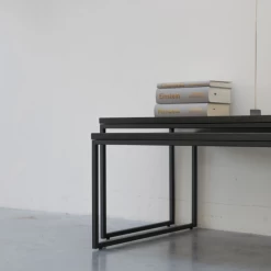 Set Van 2 Salontafels Delfi 119/100 X 40/35 X 40/55 Cm-Geborstelde Eik/staal -Collectie Woonkamermeubels Ontwerp zonder titel 2023 05 23T131233.065 35cc