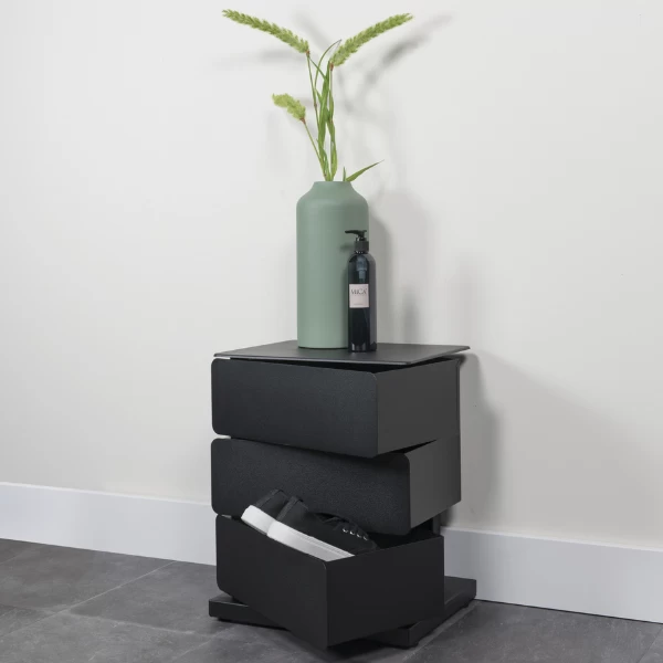 Ladekast Joan 3 Lades-zwart 1 Ladekast Joan 3 Lades-zwart