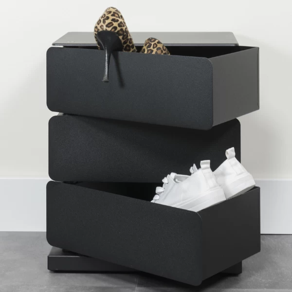 Ladekast Joan 3 Lades-zwart 3 Ladekast Joan 3 Lades-zwart - Afbeelding 3