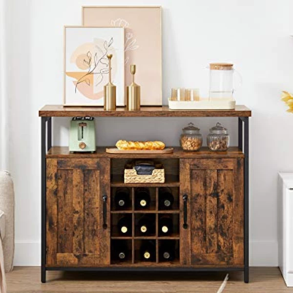 Rustiek Industrieel Dressoir En Buffettafel - Bruin En Zwart Opbergmeubel' 1 Rustiek Industrieel Dressoir En Buffettafel - Bruin En Zwart Opbergmeubel'