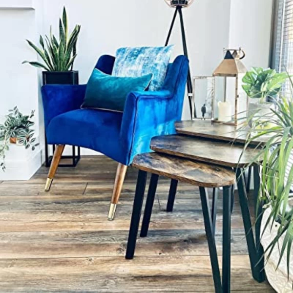 Set Van 3 Nesting Salontafels: Rustieke Charme, Industriële Stijl 3 Set Van 3 Nesting Salontafels: Rustieke Charme, Industriële Stijl - Afbeelding 3