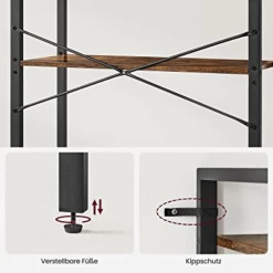 VASAGLE ALINRU 5-vaks Opbergrek, Stalen Boekenplankframe 7 VASAGLE ALINRU 5-vaks Opbergrek, Stalen Boekenplankframe -Collectie Woonkamermeubels Ontwerp zonder titel 2023 06 01T161244.049 94aa