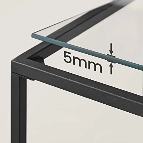 Moderne Consoletafel Met Stalen Frame En Gehard Glazen Planken, Voor Woonkamer/hal 4 Moderne Consoletafel Met Stalen Frame En Gehard Glazen Planken, Voor Woonkamer/hal - Afbeelding 4