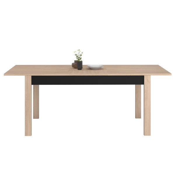 Verlengbare Eettafel Hongkong 157>207cm - Eik/zwart 8 Verlengbare Eettafel Hongkong 157>207cm - Eik/zwart - Afbeelding 8