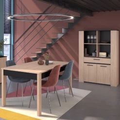 Verlengbare Eettafel Hongkong 157>207cm - Eik/zwart 13 Verlengbare Eettafel Hongkong 157>207cm - Eik/zwart -Collectie Woonkamermeubels Ontwerp zonder titel 2023 06 20T132113.282 1 e209