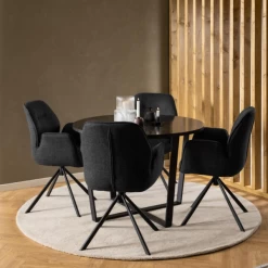 Eetkamerstoel Aubin Met Armleuning - Antraciet/zwart -Collectie Woonkamermeubels Ontwerp zonder titel 2023 06 23T150611.727 b723