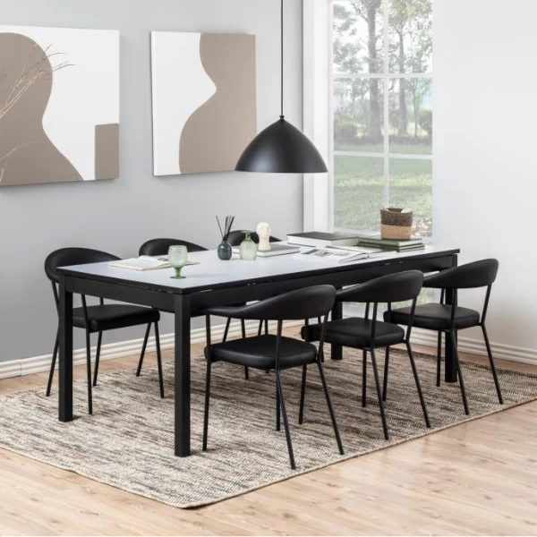 Eetkamerstoel Hava Kunstleer - Zwart 2 Eetkamerstoel Hava Kunstleer - Zwart - Afbeelding 2