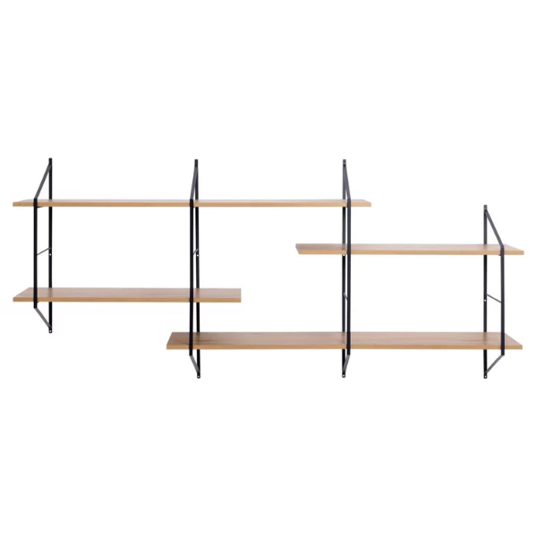Wandrek Newton Met 4 Legplanken - Eik/zwart 5 Wandrek Newton Met 4 Legplanken - Eik/zwart - Afbeelding 5
