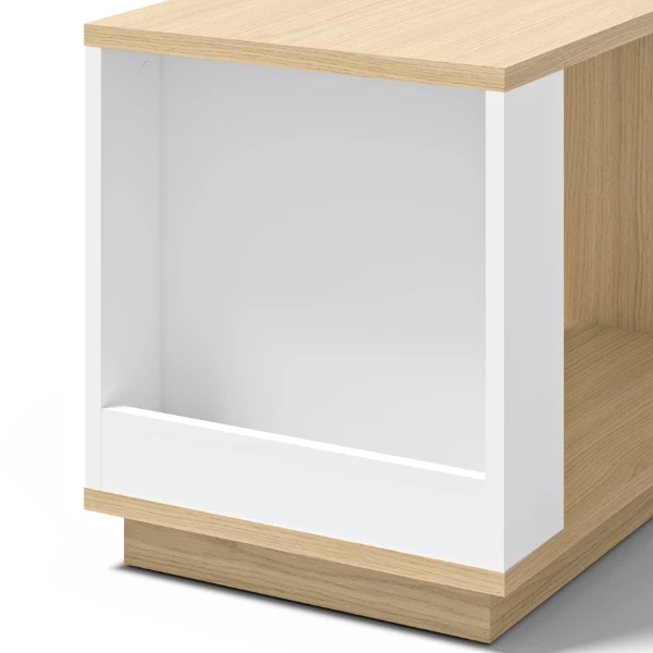 Bijzettafeltje Ellana 40 X 70 Cm 2 Open Vakken-lichte Eik/wit 6 Bijzettafeltje Ellana 40 X 70 Cm 2 Open Vakken-lichte Eik/wit - Afbeelding 6