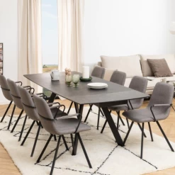 Verlengbare Eettafel Fairbanks 160<240cm Keramisch - Zwart -Collectie Woonkamermeubels Ontwerp zonder titel 2023 06 29T131312.247 9117