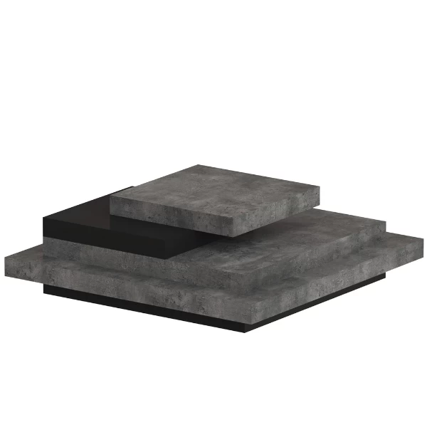 Salontafel Selena 110x110 - Beton/zwart 4 Salontafel Selena 110x110 - Beton/zwart - Afbeelding 4