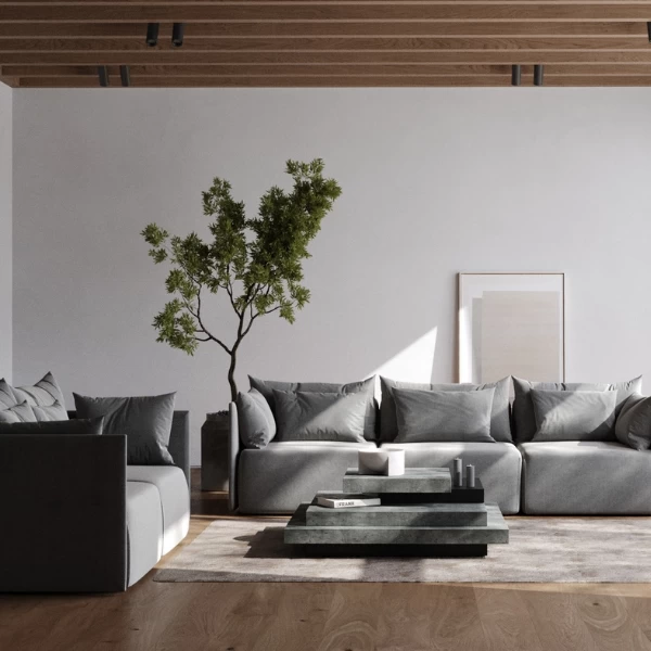 Salontafel Selena 110x110 - Beton/zwart 3 Salontafel Selena 110x110 - Beton/zwart - Afbeelding 3