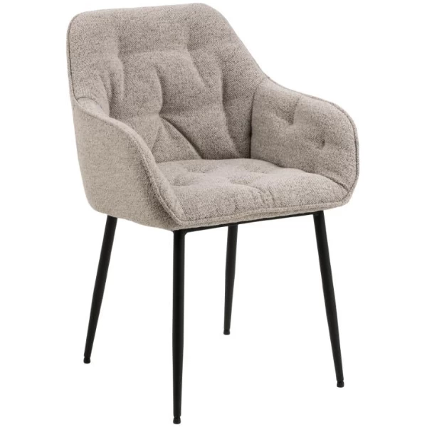 Eetkamerstoel Bridget Stof En Metaal - Beige/zwart 11 Eetkamerstoel Bridget Stof En Metaal - Beige/zwart - Afbeelding 11