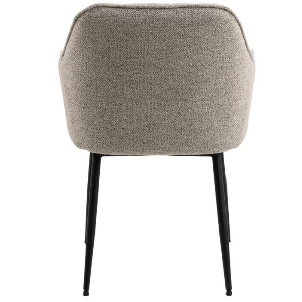 Eetkamerstoel Bridget Stof En Metaal - Beige/zwart 8 Eetkamerstoel Bridget Stof En Metaal - Beige/zwart - Afbeelding 8