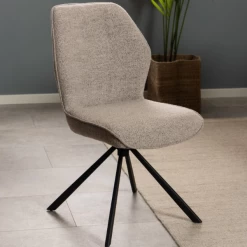 Eetkamerstoel Jarno - Beige/zwart
