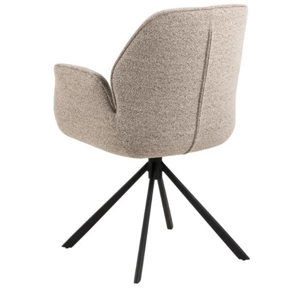 Eetkamerstoel Jarno Met Armleuning - Beige/zwart 9 Eetkamerstoel Jarno Met Armleuning - Beige/zwart - Afbeelding 9