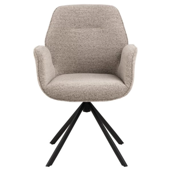 Eetkamerstoel Jarno Met Armleuning - Beige/zwart 8 Eetkamerstoel Jarno Met Armleuning - Beige/zwart - Afbeelding 8