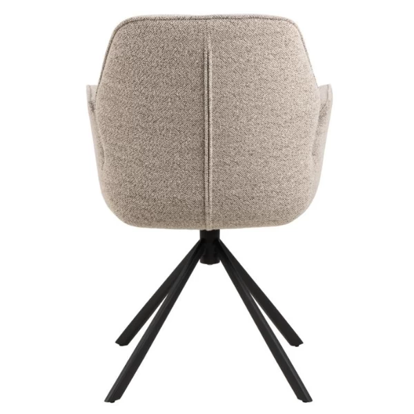 Eetkamerstoel Jarno Met Armleuning - Beige/zwart 6 Eetkamerstoel Jarno Met Armleuning - Beige/zwart - Afbeelding 6