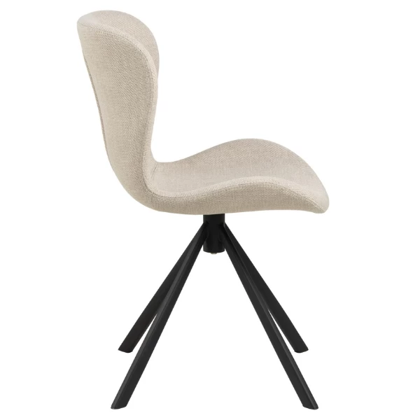 Draaibare Eetkamerstoel Tilda Stof - Beige/zwart 7 Draaibare Eetkamerstoel Tilda Stof - Beige/zwart - Afbeelding 7
