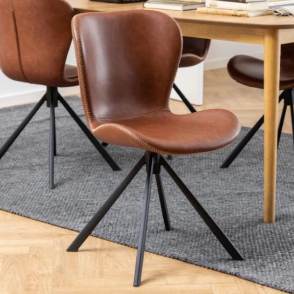 Draaibare Eetkamerstoel Tilda Kunstleer - Bruin/zwart 1 Draaibare Eetkamerstoel Tilda Kunstleer - Bruin/zwart