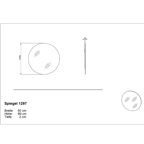Spiegel Amika Ø60cm 4 Spiegel Amika Ø60cm - Afbeelding 4