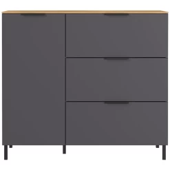 Wandkast Calista 109cm 1 Deur & 3 Lades - Antraciet/eik 23 Wandkast Calista 109cm 1 Deur & 3 Lades - Antraciet/eik -Collectie Woonkamermeubels Ontwerp zonder titel 2023 08 01T143928.739 9ac6