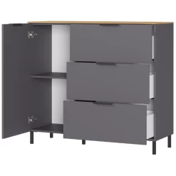 Wandkast Calista 109cm 1 Deur & 3 Lades - Antraciet/eik 19 Wandkast Calista 109cm 1 Deur & 3 Lades - Antraciet/eik -Collectie Woonkamermeubels Ontwerp zonder titel 2023 08 01T144741.092 0f4c