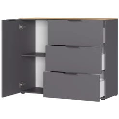 Wandkast Calista 109cm 1 Deur & 3 Lades - Antraciet/eik 16 Wandkast Calista 109cm 1 Deur & 3 Lades - Antraciet/eik -Collectie Woonkamermeubels Ontwerp zonder titel 2023 08 01T144804.362 df94