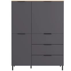Buffetkast Calista 109cm 2 Deuren & 3 Lades - Antraciet/eik 21 Buffetkast Calista 109cm 2 Deuren & 3 Lades - Antraciet/eik -Collectie Woonkamermeubels Ontwerp zonder titel 2023 08 01T152928.759 bec8