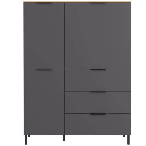 Buffetkast Calista 109cm 2 Deuren & 3 Lades - Antraciet/eik 11 Buffetkast Calista 109cm 2 Deuren & 3 Lades - Antraciet/eik - Afbeelding 11