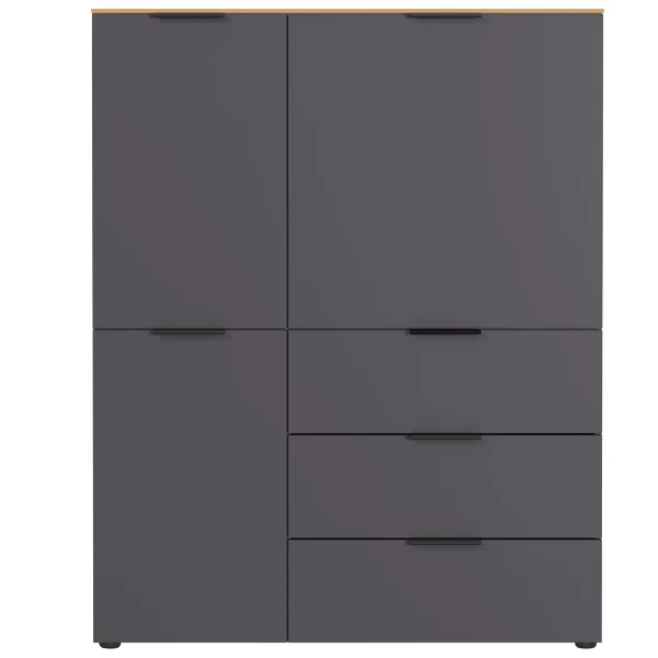 Buffetkast Calista 109cm 2 Deuren & 3 Lades - Antraciet/eik 9 Buffetkast Calista 109cm 2 Deuren & 3 Lades - Antraciet/eik - Afbeelding 9