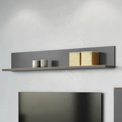 Wandplank Calista 164cm - Antraciet/eik