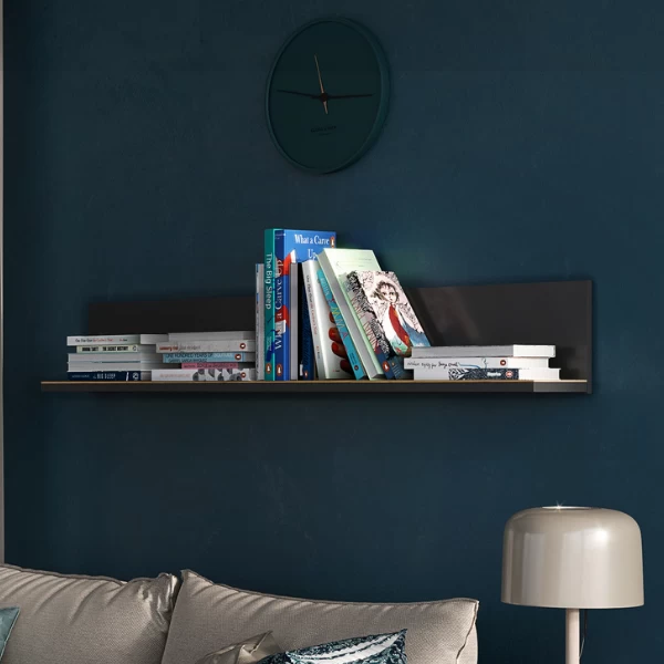 Wandplank Calista 164cm - Antraciet/eik 7 Wandplank Calista 164cm - Antraciet/eik - Afbeelding 7