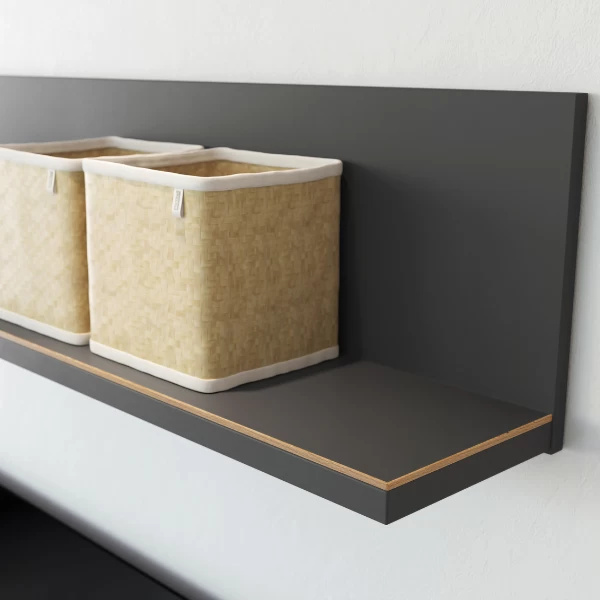 Wandplank Calista 164cm - Antraciet/eik 5 Wandplank Calista 164cm - Antraciet/eik - Afbeelding 5