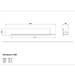 Wandplank Grillo 180cm - Eikdecor/zwart -Collectie Woonkamermeubels Ontwerp zonder titel 2023 08 04T131814.049 201b