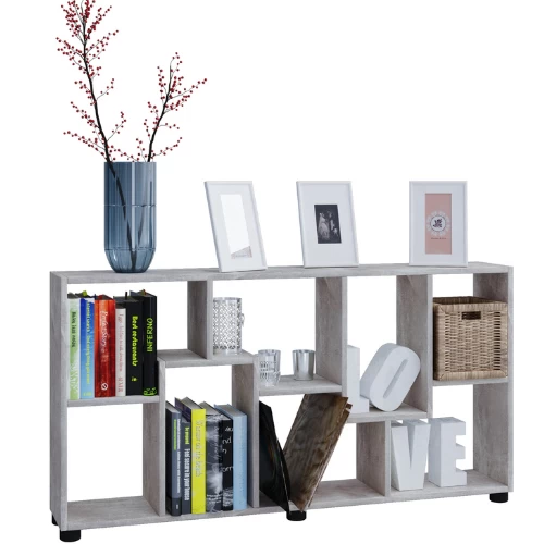 Boekenkast Azira 118 Cm 8 Open Vakken-beton 4 Boekenkast Azira 118 Cm 8 Open Vakken-beton - Afbeelding 4