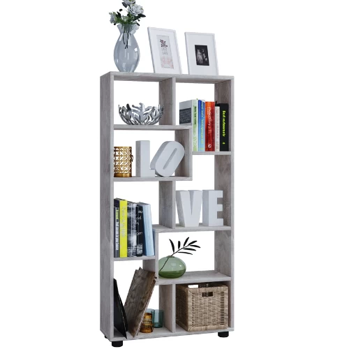 Boekenkast Azira 118 Cm 8 Open Vakken-beton 2 Boekenkast Azira 118 Cm 8 Open Vakken-beton - Afbeelding 2