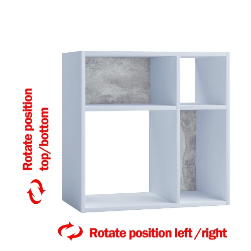 Roomdivider Ebby 4 Open Vakken-wit/beton 9 Roomdivider Ebby 4 Open Vakken-wit/beton - Afbeelding 9