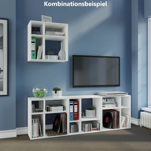 Roomdivider Ebby 4 Open Vakken-wit/beton 6 Roomdivider Ebby 4 Open Vakken-wit/beton - Afbeelding 6