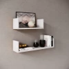 Set Van 2 Wandplanken 40x14.5 Cm En 60x14.5 Cm Britta-wit