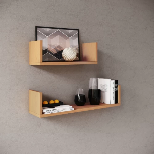 Set Van 2 Wandplanken 40x14.5 Cm En 60x14.5 Cm Britta-beuk 1 Set Van 2 Wandplanken 40x14.5 Cm En 60x14.5 Cm Britta-beuk