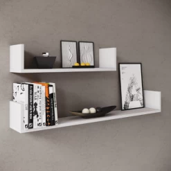 Set Van 2 Wandplanken 60x14.5 Cm En 100x14.5 Cm Britta-wit -Collectie Woonkamermeubels Ontwerp zonder titel 2023 08 25T082049.185 1 92e4