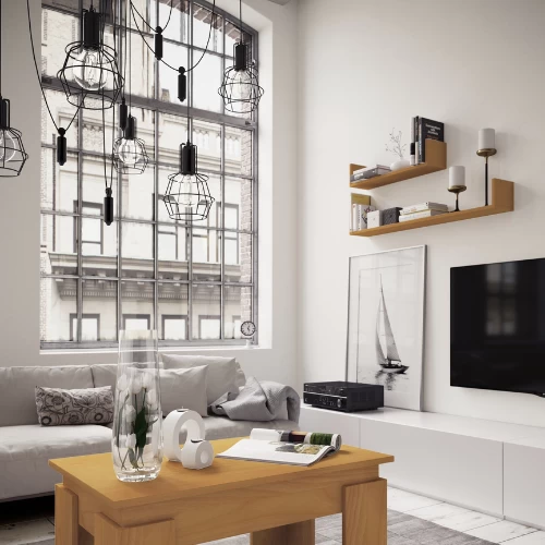 Set Van 2 Wandplanken 60x14.5 Cm En 100x14.5 Cm Britta-beuk 2 Set Van 2 Wandplanken 60x14.5 Cm En 100x14.5 Cm Britta-beuk - Afbeelding 2