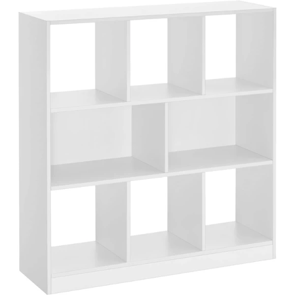 Witte Houten Open Boekenkast Met Laden, Vrijstaand Opbergelement, 97.5x30x100cm 7 Witte Houten Open Boekenkast Met Laden, Vrijstaand Opbergelement, 97.5x30x100cm - Afbeelding 7