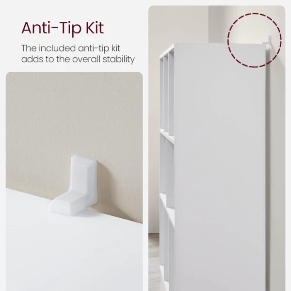 Witte Houten Open Boekenkast Met Laden, Vrijstaand Opbergelement, 97.5x30x100cm 2 Witte Houten Open Boekenkast Met Laden, Vrijstaand Opbergelement, 97.5x30x100cm - Afbeelding 2