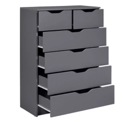 Commode Silenzia | 81,5 X 40 X 111,9 | 6 Lades | Kleur: Donkergrijs -Collectie Woonkamermeubels Ontwerp zonder titel 2023 09 25T165624.551 b62a