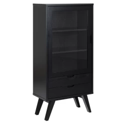 Zwart Eiken Sieg Vitrinekast: 2 Laden, Glazen Deur 27 Zwart Eiken Sieg Vitrinekast: 2 Laden, Glazen Deur -Collectie Woonkamermeubels Ontwerp zonder titel 2023 10 03T134237.173 7dc2